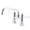T&S Brass And Bronze Works Equip By T&S 5F-4DWX08 Deck Mounted Faucet With 8 1/8" Swing Spout, 4" Adjustable Centers, 5.2 GPM Laminar Flow Device, Cerama Cartridges, And Wrist Handles