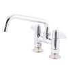 T&S Brass And Bronze Works Equip By T&S 5F-4DLX08 Deck Mount Swivel Base Mixing Faucet With 8 1/8" Swing Nozzle 4" Centers - ADA Compliant