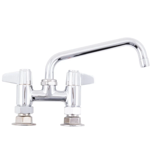 T&S Brass And Bronze Works Equip By T&S 5F-4DLX08 Deck Mount Swivel Base Mixing Faucet With 8 1/8" Swing Nozzle 4" Centers - ADA Compliant - Image 3