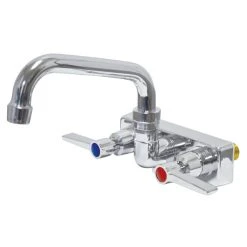 Advance Tabco K-125 6" Wall Mounted Swing Spout Swivel Faucet With 4" Centers And Lever Handles