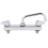T&S Brass And Bronze Works Equip By T&S 5F-8CLX06 Deck Mounted Workboard Faucet With 6 1/8" Swing Spout, 8" Centers, 5.03 GPM Laminar Flow Device, Cerama Cartridges, And Lever Handles