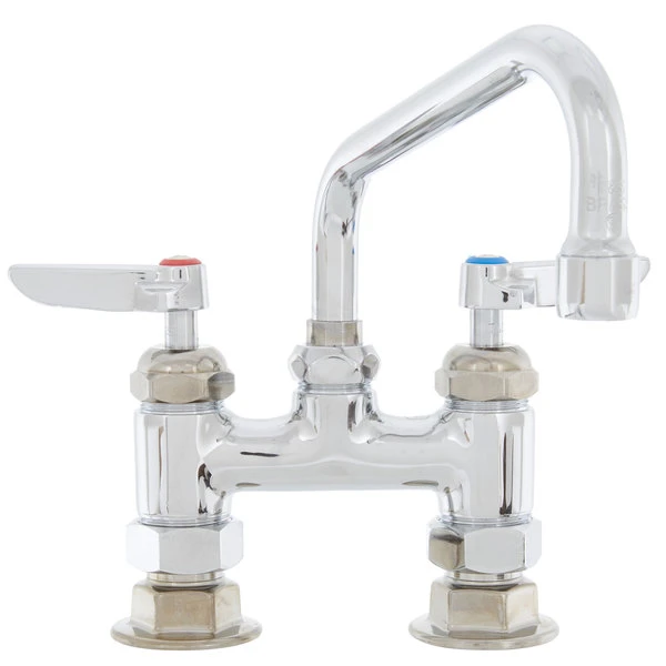 T&S Brass And Bronze Works T&S B-2283-CR Deck Mount Sink Faucet With 4" Adjustable Centers, 6" Swing Nozzle, And Cerama Cartridges - Image 2