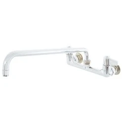 T&S Brass And Bronze Works Equip By T&S 5F-8WLX16 Wall Mounted Faucet With 16 1/8" Swing Spout, 5.2 GPM Laminar Flow Device, 8" Adjustable Centers, And Lever Handles