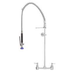 Fisher 13390 Backsplash Mounted 38" High Pre-Rinse Faucet With 8" Centers And Wall Bracket