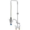 Fisher 50814 Deck Mounted Pre-Rinse Faucet With 4" Centers, Swivel Arm, 16" Add-On Faucet, And Wall Bracket