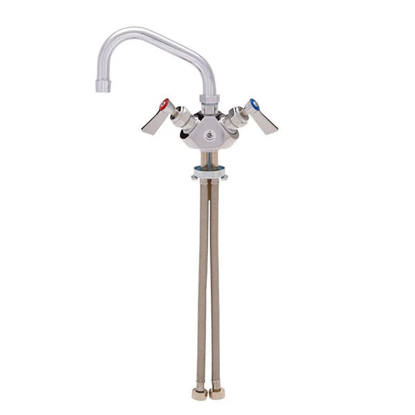 Fisher 3110 Deck Mounted Faucet With Flex Inlets, 6" Swing Nozzle, 2.2 GPM Aerator, And Lever Handles