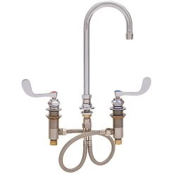 Fisher 97713 Deck Mounted Faucet With Widelength Deck, 5 1/2" Swivel Gooseneck Nozzle, 2.2 GPM Aerator, And Wrist Handles