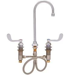 Fisher 98655 Deck Mounted Faucet With Widelength Deck, 3 1/2" Rigid Gooseneck Nozzle, 2.2 GPM Aerator, And Wrist Handles