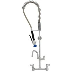 Fisher 83941 Backsplash Mounted Pre-Rinse Faucet With 8" Centers, 12" Add-On Faucet, Tee Outlet, And Wall Bracket