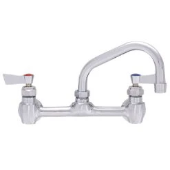 Fisher 13234 Backsplash Mounted Faucet With 8" Centers, 6" Swing Nozzle, 2.2 GPM Aerator, And Lever Handles