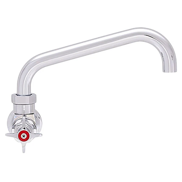 Fisher 5714 Wall Mounted Faucet With 14" Swing Nozzle, 37 GPM Flow, And Cross Handle