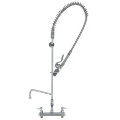 T&S Brass And Bronze Works T&S B-5120-12-BJ EasyInstall Deck Mounted Pre-Rinse Faucet With 8" Centers, 44" Hose, 12" Add-On Faucet, 1.07 GPM Spray Valve, And Eterna Cartridges