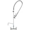 T&S Brass And Bronze Works T&S B-5120-12-CR-B EasyInstall Deck Mounted Pre-Rinse Faucet With 8" Centers, 44" Hose, 12" Add-On Faucet, 1.15 GPM Spray Valve, And Cerama Cartridges