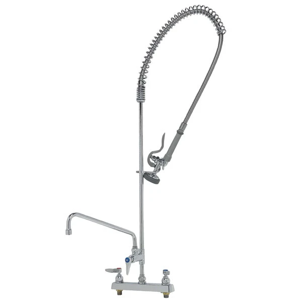 T&S Brass And Bronze Works T&S B-5120-B EasyInstall Deck Mounted Pre-Rinse Faucet With Adjustable 8" Centers, 44" Hose, 1.15 GPM Spray Valve, And Eterna Cartridges - Image 2