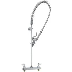 T&S Brass And Bronze Works T&S B-5120-BJ EasyInstall Deck Mounted Pre-Rinse Faucet With Adjustable 8" Centers, 44" Hose, 1.07 GPM Spray Valve, And Eterna Cartridges