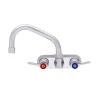 Fisher 62200 Wall Mounted Stainless Steel Faucet With 4" Centers, 10" Swing Nozzle, 2.2 GPM Aerator, And Lever Handles