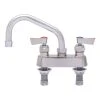 Fisher 53775 Deck Mounted Stainless Steel Faucet With 4" Centers, 12" Swing Spout, 2.2 GPM Aerator, And Lever Handles