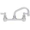 Fisher 60836 Backsplash Mounted Stainless Steel Faucet With 8" Centers, 12" Swing Nozzle, 2.2 GPM Aerator, And Lever Handles