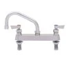 Fisher 57649 Deck Mounted Stainless Steel Faucet With 8" Centers, 8" Swing Nozzle, 2.2 GPM Aerator, And Lever Handles