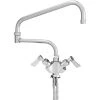 Fisher 52841 Deck Mounted Stainless Steel Faucet With Flex Inlets, 17" Double-Jointed Swing Nozzle, 2.2 GPM Aerator, And Lever Handles