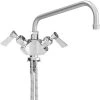 Fisher 52795 Deck Mounted Stainless Steel Faucet With Flex Inlets, 12" Swing Nozzle, 2.2 GPM Aerator, And Lever Handles