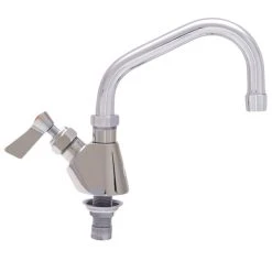 Fisher 58009 Deck Mounted Stainless Steel Faucet With 6" Swing Nozzle, 2.2 GPM Aerator, And Lever Handle
