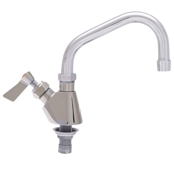 Fisher 58033 Deck Mounted Stainless Steel Faucet With 12" Swing Nozzle, 2.2 GPM Aerator, And Lever Handle
