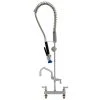 Fisher 68268 Deck Mounted Stainless Steel Pre-Rinse Faucet With 8" Centers, 36" Hose, 12" Add-On Faucet, And Wall Bracket