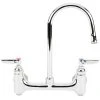 T&S Brass And Bronze Works T&S B-0330-BST Wall Mount Faucet With 8" Adjustable Centers, 5 3/4" Gooseneck, And Eterna Cartridges