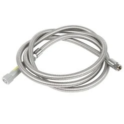 T&S Brass And Bronze Works T&S B-0120-H 120" Stainless Steel Flex Hose With Gray Handle And Polyurethane Liner