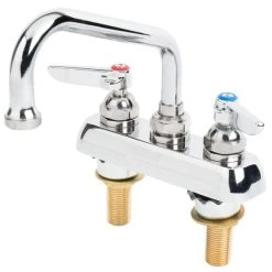 T&S Brass And Bronze Works T&S B-1110-XS Deck Mount Workboard Faucet With 4" Centers, 6" Swing Nozzle, Escutcheon, And Tailpieces