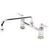 T&S Brass And Bronze Works T&S B-0221-CR Deck Mounted Pantry Faucet With 8" Adjustable Centers, 12" Swing Nozzle, And Cerama Cartridges