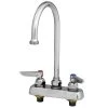 T&S Brass And Bronze Works T&S B-1110-132X-F10 Deck Mounted Workboard Faucet With 4" Centers, 2 7/8" Gooseneck Spout, 1 GPM Aerator, Eterna Cartridges, And Lever Handles