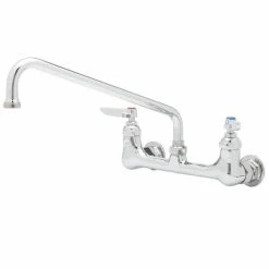 T&S Brass And Bronze Works Equip By T&S 5F-8WLB10 Wall Mounted Faucet With 8" Adjustable Centers, 10 1/8" Swing Spout, Laminar Flow Device, Cerama Cartridges, And Lever Handles
