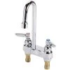T&S Brass And Bronze Works T&S B-1142-VF05 Deck Mounted Workboard Faucet With 8" Centers, 5 3/4" Gooseneck Spout, 0.5 GPM Aerator, Eterna Cartridges, And Lever Handles