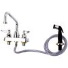 T&S Brass And Bronze Works T&S B-1171-CR Deck Mounted Workboard Faucet With 4" Centers, 8" Swing Spout, 2.2 GPM Aerator, Cerama Cartridges, Side Spray Hose, And Lever Handles