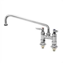 T&S Brass And Bronze Works T&S B-0225-CC-CR Deck Mounted Pantry Faucet With 4" Centers, 12" Swing Spout, Stream Regulator Outlet, Cerama Cartridges, And Lever Handles