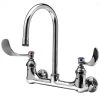 T&S Brass And Bronze Works T&S B-0330-01-W4F12 Wall Mounted Pantry Faucet With 8" Centers, 2 7/8" Gooseneck Spout, 1.2 GPM Aerator, Eterna Cartridges, And Wrist Handles
