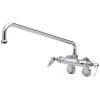 T&S Brass And Bronze Works T&S B-0236-CR-EK Wall Mounted Faucet With 8" Adjustable Centers, 12" Swing Spout, Stream Regulator Outlet, Cerama Cartridges, Elbows, And Lever Handles