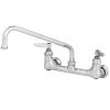 T&S Brass And Bronze Works T&S B-2429-CR-EK Wall Mounted Pantry Faucet With 8" Adjustable Centers, 10" Swing Spout, Stream Regulator Outlet, Cerama Cartridges, Elbows, And Lever Handles