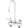 T&S Brass And Bronze Works T&S B-1141-CR Deck Mounted Workboard Faucet With 4" Centers, 5 3/4" Gooseneck Spout, 2.2 GPM Aerator, Cerama Cartridges, And Lever Handles