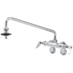 T&S Brass And Bronze Works T&S B-0235-12FS-35A Wall Mounted Faucet With 8" Adjustable Centers, 12" Double-Jointed Swing Spout, Volume Control Outlet, Cerama Cartridges, And Lever Handles