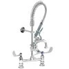 T&S Brass And Bronze Works T&S MPY-8DLN-08 EasyInstall Deck Mounted 24 1/2" High Mini Pre-Rinse Faucet With Adjustable 8" Centers, Low Flow Spray Valve, 24" Hose, 8" Add-On Faucet, And 6" Wall Bracket