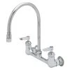 T&S Brass And Bronze Works T&S B-0230-134XA-CR Wall Mounted Pantry Faucet With 8" Adjustable Centers, 7 13/16" Swivel Gooseneck, And Cerama Cartridges