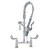 T&S Brass And Bronze Works T&S MPY-8DWN-08-CR EasyInstall Deck Mounted 24 3/4" High Mini Pre-Rinse Faucet With Adjustable 8" Centers, Low Flow Spray Valve, 4" Wrist Action Handles, 24" Hose, 8" Add-On Faucet, And 6" Wall Bracket