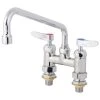 T&S Brass And Bronze Works T&S B-0225-61X-CCCR Deck Mounted Faucet With 4" Centers, 10" Swing Spout, Stream Regulator Outlet, Cerama Cartridges, And Lever Handles