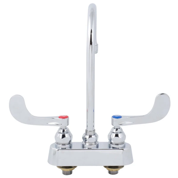 T&S Brass And Bronze Works T&S B-1140-WH4 Deck Mounted Workboard Faucet With 3 1/2" Centers, 5 3/4" Gooseneck Spout, 2.2 GPM Aerator, Eterna Cartridges And Wrist Handles - Image 5