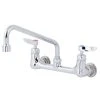 T&S Brass And Bronze Works T&S B-2342-VF22-CR Wall Mounted Faucet With 8" Adjustable Centers, 10" Swing Spout, 2.2 GPM Aerator, Cerama Cartridges, And Lever Handles