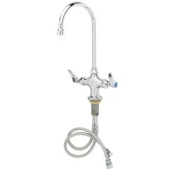 T&S Brass And Bronze Works T&S B-0301-01QT-WS Deck Mounted Pantry Faucet With 5 3/4" Swivel Gooseneck Nozzle, 1.5 GPM Aerator, Eterna Cartridges, And Lever Handles