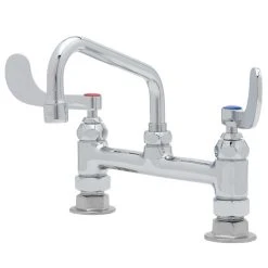 T&S Brass And Bronze Works T&S B-0222-WH4 Deck Mounted Pantry Faucet With 8" Adjustable Centers, 6" Swing Spout, Stream Regulator Outlet, Eterna Cartridges, And Wrist Handles